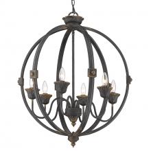  0892-6 ABI - Jules 6 Light Chandelier in Antique Black Iron